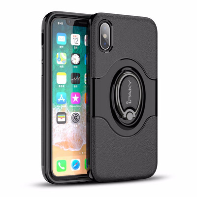 

Ring Holder Case For iPhone X TPUPC Rugged Armor Shock absorption Vehicle Magnet function Case For Apple iPhone X Coque