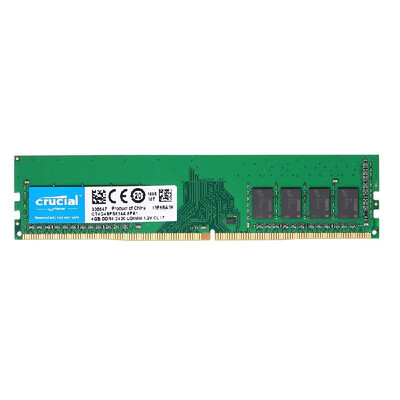 

Crucial DDR4 Memory 4GB 2400MHz MTs CL17 12V PC4-19200 UDIMM 288-pin for Desktop CT4G4SFS824A