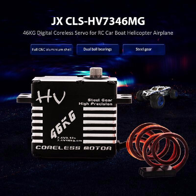 

JX CLS-HV7346MG 46kg Aluminium Digital Coreless Servo for RC Car Helicopter Boat Airplane