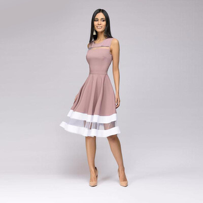 

Summer Sexy Mesh Patchwork Dress Women Elegant Knee-length Dresses Perspective O-neck Sleeveless Party Dressvestidos De Festa