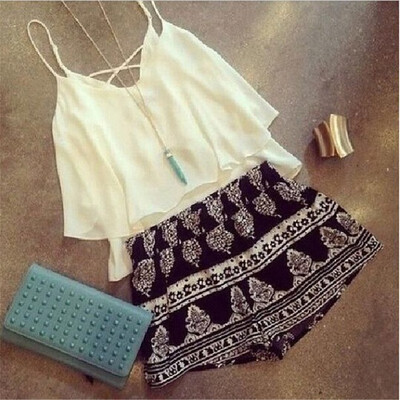 

Sexy Chiffon Camisole&Shorts Set