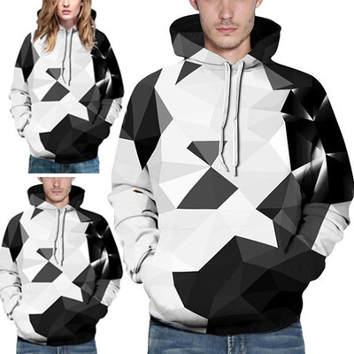 

Mens Fashion Casual Warm Hooded Long Sleeve Geometric Digital Printed Sweatshirt