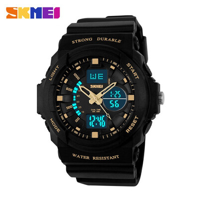

SKMEI Brand For Men Sports Vintage Watch LED Jelly Military Uniform Mens Watches Wrist Watch 50m Waterproof Student Watch