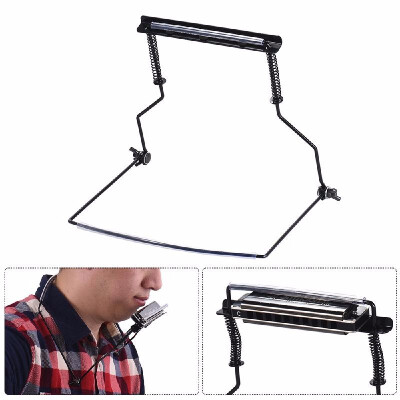 

Metal Harmonica Mouth Organ Holder Harmonica Neck Stand Bracket for 10 Hole Harmonicas Hands Free Playing