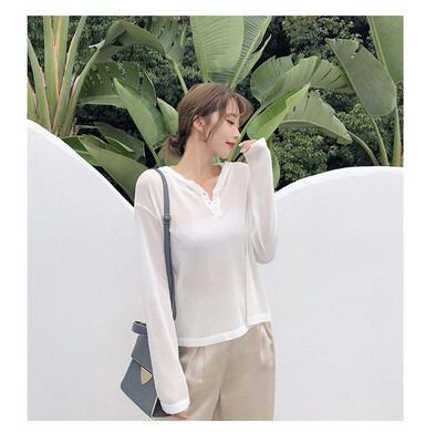 

2018 women hoodie knitted sweater autumn Korean thin&casual top sweater