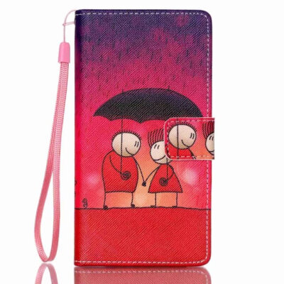 

MITI Cute Cartoon Painted PU Leather Flip Case Cover For Huawei P8 Lite Case Cell Phone Shell Back Cover With Card Holder & Gift