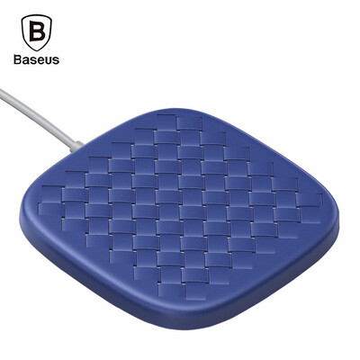 

Baseus BSWC - P13 Fast Wireless Charger Woven Leather Charging Pad 10W The woven leather surface is breathable&stylish