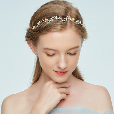 

Jonnafe Gold Branch Bridesmaid Headpiece Wedding Hair Vine Headband Women Hair Accessories Bridal Jewelry