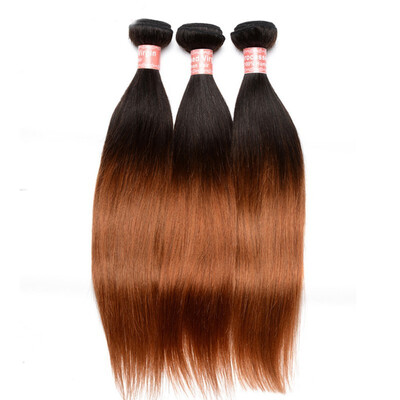 

3 Bundles Brazilian Virgin Hair Straight 1B30 Ombre Human Hair Weaves Dolago