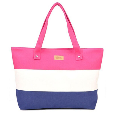 

SMOOZA Canvas shopping bag Women striped Bag Fashion Color Printing lady Girls Handbags Shoulder Bag Casual Bolsa Shopping Bags