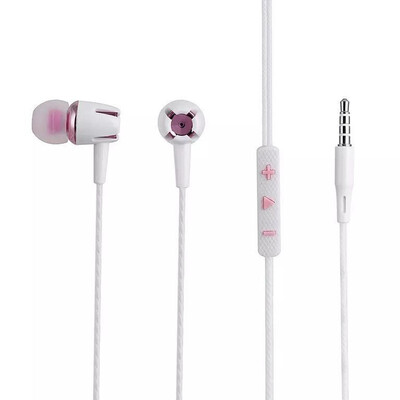 

okami in-ear wire headset with wheat tuning voice call straight plug-in wired headset
