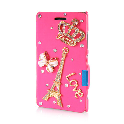 

MOONCASE Luxury Flower Crystal Leather Side Flip Wallet Pouch ЧЕХОЛ ДЛЯ Nokia Lumia 925