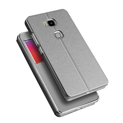 

MOONCASE Slim Bookstyle Leather +Luxury Metal Aluminum Panel Flip Bracket Case Cover for Huawei Honor 5X