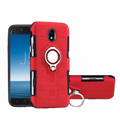 

SHS Phone Case For Samsung Galaxy J4 2018 EuropeanJ400 Luxury Armor Ring Bracket Silicon TPU Lattice texture Protection