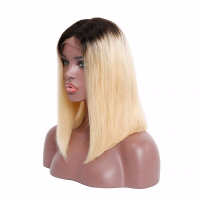 

9A Yellow Straight Lace Front Human Hair Wigs Unprocessed Brazilian Virgin Hair Wigs with Baby Hair 130 Density 10-16 inches