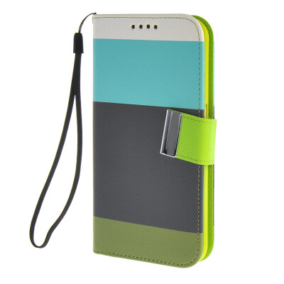 

MOONCASE Case for Samsung Galaxy S6 Stripe spell color Flip Wallet Card Slot Stand Pouch Leather Cover