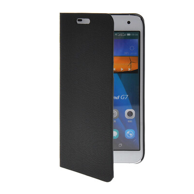 

MOONCASE Slim Leather Side Flip Wallet Card Slot Pouch with Kickstand Shell Back чехол для Huawei Ascend G7 Black