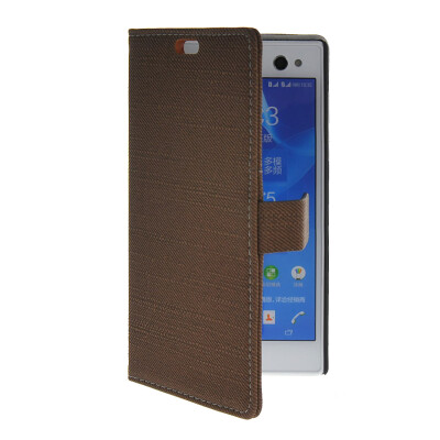 

MOONCASE Slim Leather Side Flip Wallet Card Slot Pouch with Kickstand Shell Back чехол для Sony Xperia C3 coffee