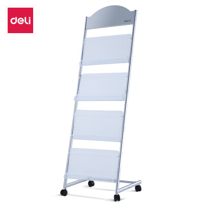 

Deli deli four-layer metal newspapers&magazines magazine rack magazine brochure display stand 4803601450mm 9307