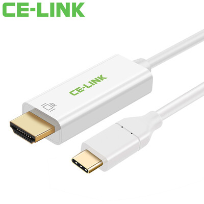 

CE-LINK Type-C to HDMI conversion line Apple computer Android mobile phone notebook TV projector 4K HD transmission line white 1 meter 4418