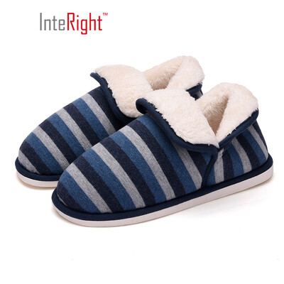 

INTERIGHT Nordic Plush Series Comfortable Warm Pack Cotton Slippers Mens Dark Blue 41-42 IN1830