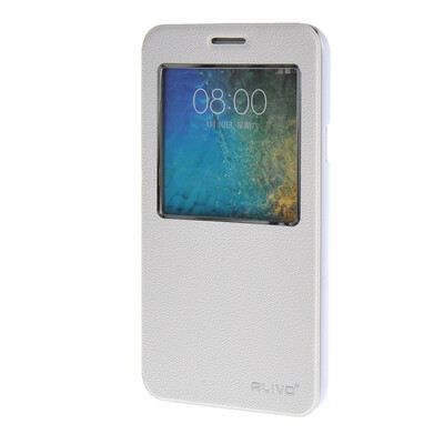 

MOONCASE Samsung Galaxy E7 E700 Case Slim Window View Design Flip Leather Bracket Back Case Cover White