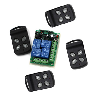 

MITI Wireless Remote Control Switch,Fixed code 12V 4CH 4 Transmitter +1 Receiver RF Smart Switch