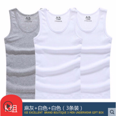 

Xie Jiaer three-piece mens vest mens tight cotton slim self-cultivation hurdles bottoming stretch youth sweat vest summer