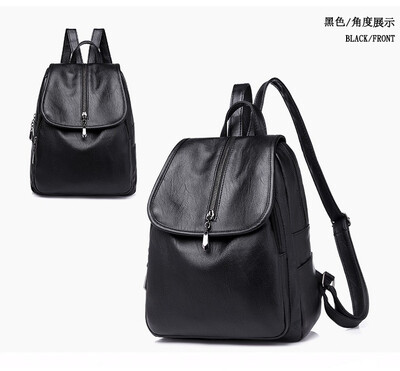 

2018 New Women Backpack Women Fashion Large Capacity Simple Shoulder Bag Women Rucksack Girl Bag Pack Soft Leather Backpack