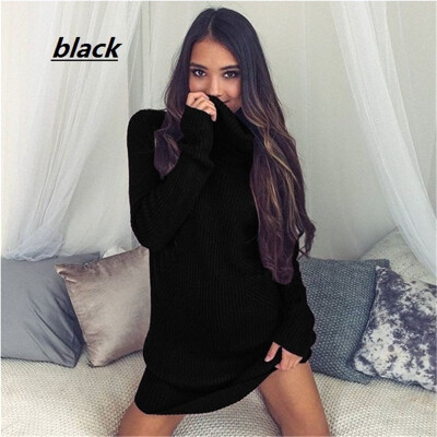 

2018 New Women Turtleneck Sweater Knitwear Shikt Long Sleeve Pullover