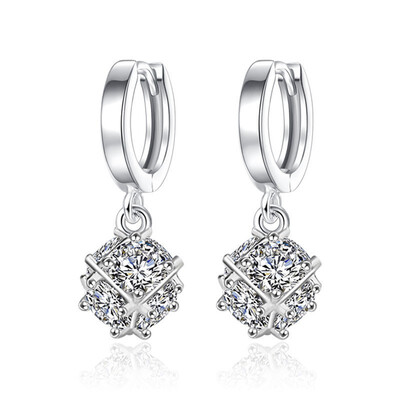 

Fashion Shiny CZ Crystal Square Drop Earrings for Women Valentines Day Gift Wholesale Jewelry Cheap Accessories J89