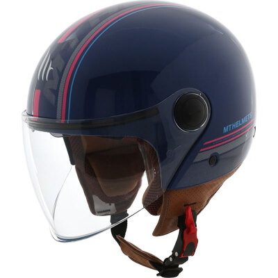 

MT HELMETS 201A motorcycle double lens retro lightweight half helmet men&women half-covered personality cool Harley helmet four seasons universal blue powder street XL code
