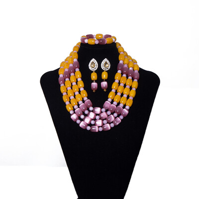 

AMYNOVA Light Green Imitation Coral African Wedding Beads Jewelry Set Bridal Jewelry Nigerian Beads Jewelry Set for Women