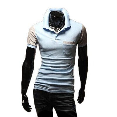 

Zogaa New Men's Polo Shirt Contrast Color Casual