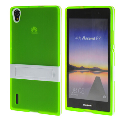 

MOONCASE Huawei Р7 Дело Желе Цвет силиконовый гель ТПУ Тонкий с подставкой обложка чехол для Huawei Ascend P7 Грин