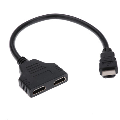 

HDMI Male to 2 HDMI Female 1 in 2 out Splitter Cable Adapter Converter Black New