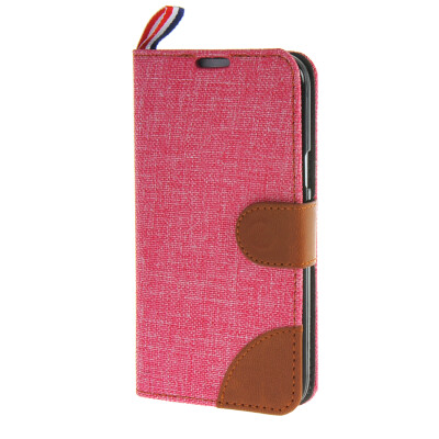 

MOONCASE Denim Style Flip Wallet Card Pouch Bracket Back Case Cover for Samsung Galaxy S5 Mini Hot pink