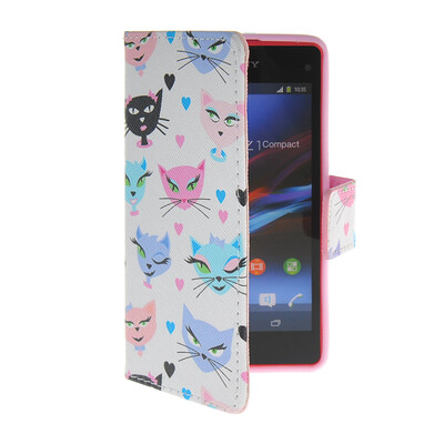 

MOONCASE Pattern Style Leather Side Flip Wallet Card Slot Pouch Stand Shell Back ЧЕХОЛ ДЛЯ Sony Xperia Z1 Compact (Mini)