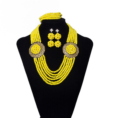 

Bright Red Crystal Statement Necklace Sets For Women Nigerian Wedding Beads Bridal Costume African Jewelry Set Free Shipping