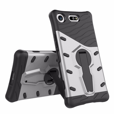 

Goowiiz Phone Case For Sony Xperia XZ1XZ1 CompactXZ1 Mini Luxury Armor TPUPC Silicone Hard Bracket