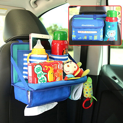 

Oxford Cloth Car Seat Back Organizer for Baby Foldable Dining Table Desk Stowing Tidying for Kids Storage Bottles Tissue Box
