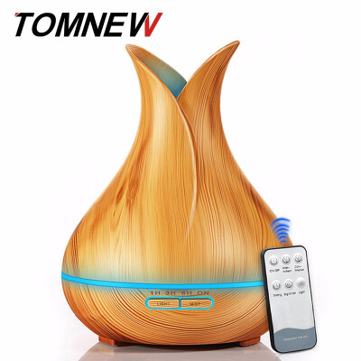 

TOMNEW 400ML Essential Oil Diffuser Humidifier Ultrasonic Aroma Aromatherapy Diffuser Wood Grain Mist Maker with Remote Control