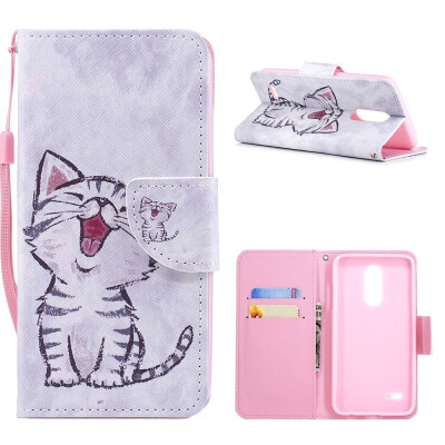 

MOONCASE Millet Mi A1 Mi 5X painted leather case with small hand rope - red mouth cat