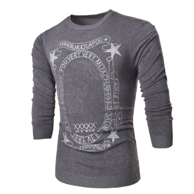 

Zogaa New Mens Sweater Stamp All-match Korean