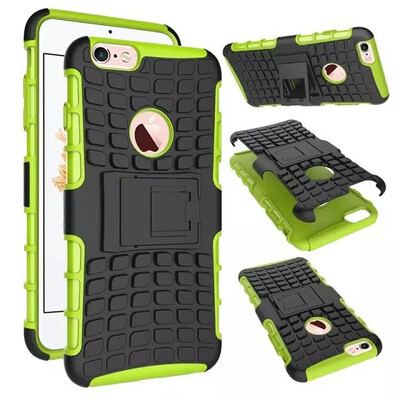 

для Apple iPhone 6s дело 4.7inch высокого качества kickstand rugged резиновые доспехи тяжело PC смешанной + тпу 2 в 1 позицию функция охватывает случаи