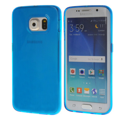 

MOONCASE Smooth Skin Soft Silicone Gel TPU Flexible Shell Protective Case Cover for Samsung Galaxy S6 Edge Blue 03