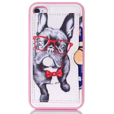 

MITI Painting Cartoon Soft Leather Cover For Apple iPhone 4 iPhone 4S, Case For Phone4S Phone Shell Plug-in Card