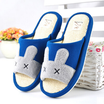 

Love home couple linen slippers home indoor floor dragging blue 270 yards LJ89029