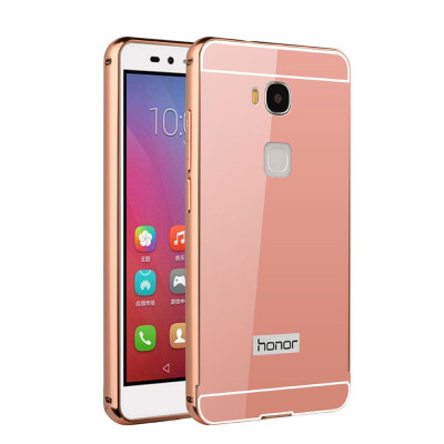 

MOONCASE Plating Metal Frame Edge Mirror Back Protective Shell 2 in 1 Thin Case Cover for Huawei Honor 5X