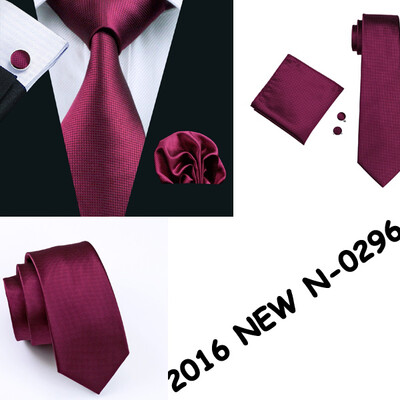 

2016 New Style Vogue Men Silk Tie Handkerchief Cufflinks Set High Quality Necktie 2016 New Year Promotion
